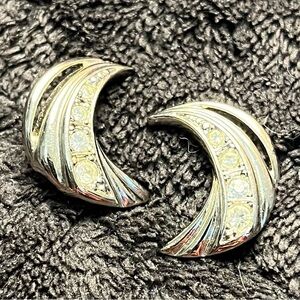 Elegant Silver Crescent Earrings